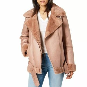BCBG Generation Faux Sherling Moto Jacket